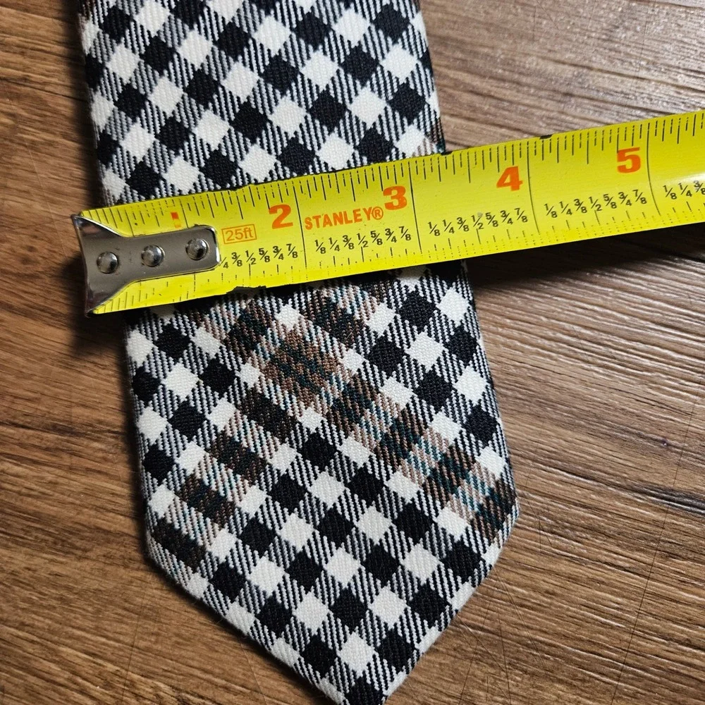 Lochcarron of Scotland Wool Gingham Plaid Tie Neck Tie‎ UK Corpcore Old Money